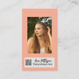 Tarjeta De Visita foto profesional sitio web QR email social moderno