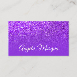Tarjeta De Visita Foto Purpurina Violeta Azul Morada Ombre