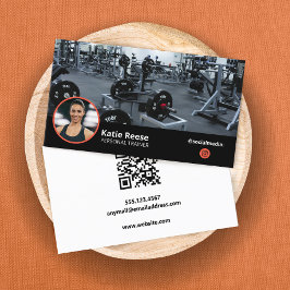 Tarjeta De Visita Foto QR en Instagram de los medios sociales en neg