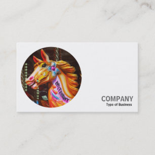 Tarjeta De Visita Foto redonda - Caballo de Merry-Go-Round