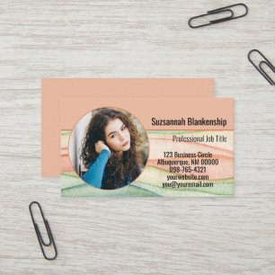 Tarjeta De Visita Foto Redonda Personalizada Negocio Pequeño Colorid