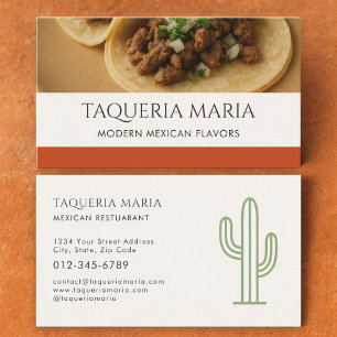 Tarjeta De Visita Foto Servicio de Catering Restaurante Mexicano