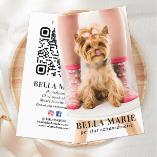 Tarjeta De Visita Foto simple Código QR personalizado Medios sociale