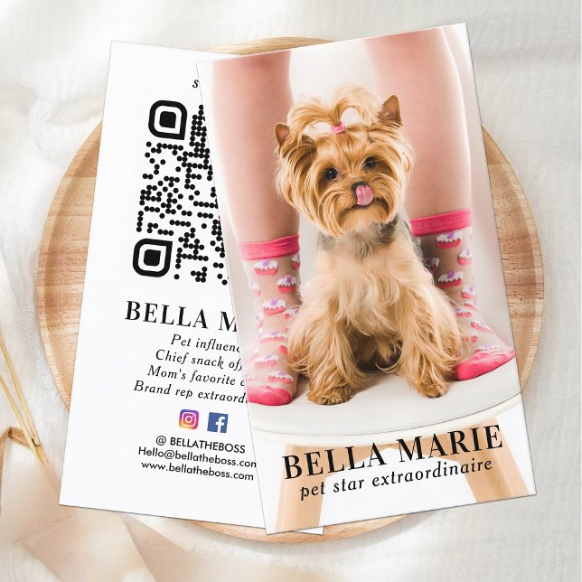 Tarjeta De Visita Foto simple Código QR personalizado Medios sociale (Subido por el creador)