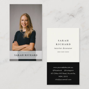 Tarjeta De Visita Foto simple de Personalizado profesional blanco Mi