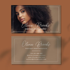 Tarjeta De Visita Foto: Taupe Brown Scrpit Freelgrapher