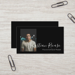 Tarjeta De Visita Foto temática blanco y negro personalizada