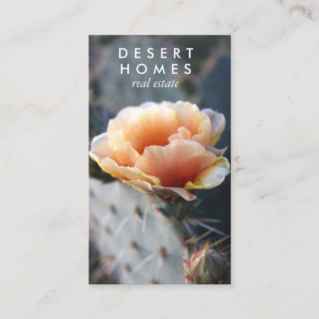 Tarjeta De Visita Foto única del desierto de las flores de Cactus (Anverso)