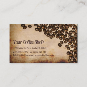 Tarjeta De Visita Foto vieja del grano de café de la arpillera -