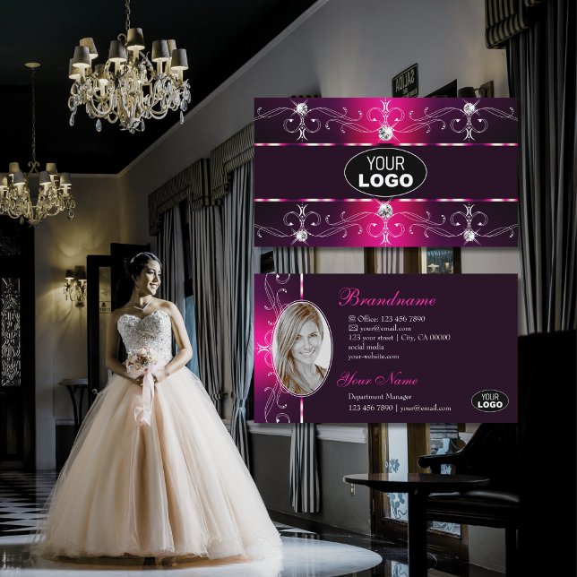 Tarjeta De Visita Foto y logo de Glamorosa Ornate Borders (Subido por el creador)