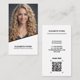 Tarjeta De Visita Foto y QR del Personalizado de Trabajadores Social