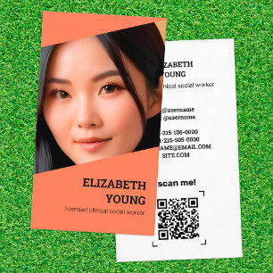 Tarjeta De Visita Foto y QR del Personalizado del trabajador social