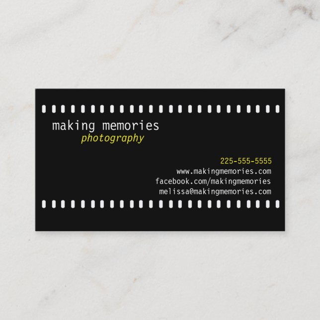 Tarjeta De Visita Fotografía (Anverso)