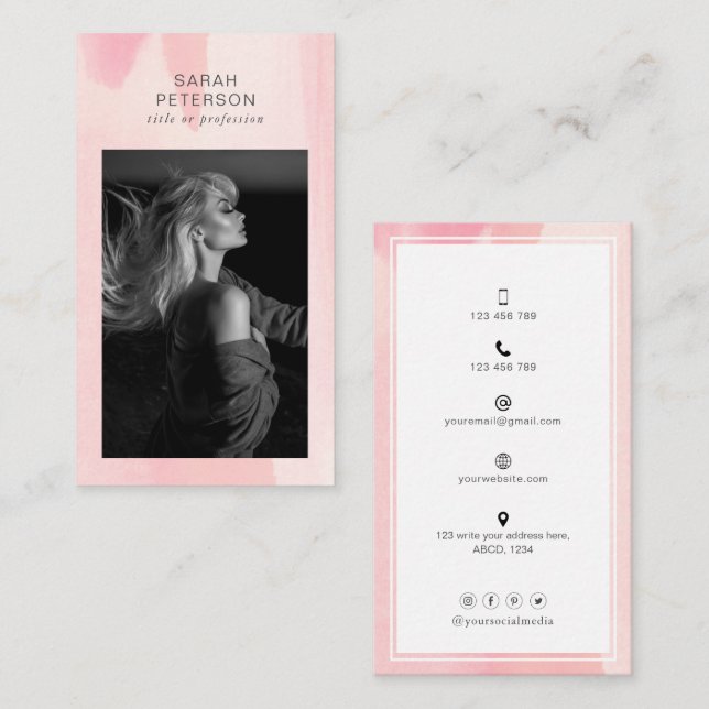 Tarjeta De Visita Fotografía abstracta de moda y elegante personal (Anverso / Reverso)