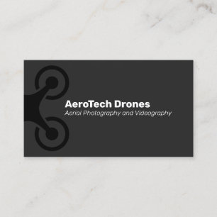 Tarjeta De Visita Fotografía aérea de drones y vídeo negro