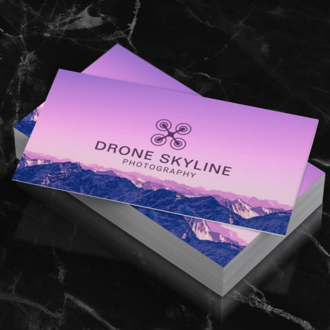 Tarjeta De Visita Fotografía aérea de Skyline, fotógrafa de drones (Subido por el creador)