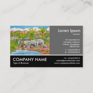 Tarjeta De Visita Fotografía arrancada - 60pc Gris - Elefantes
