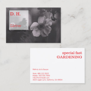 Tarjeta De Visita Fotografía artística de jardinería fina