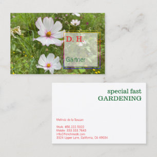 Tarjeta De Visita Fotografía artística de jardinería fina