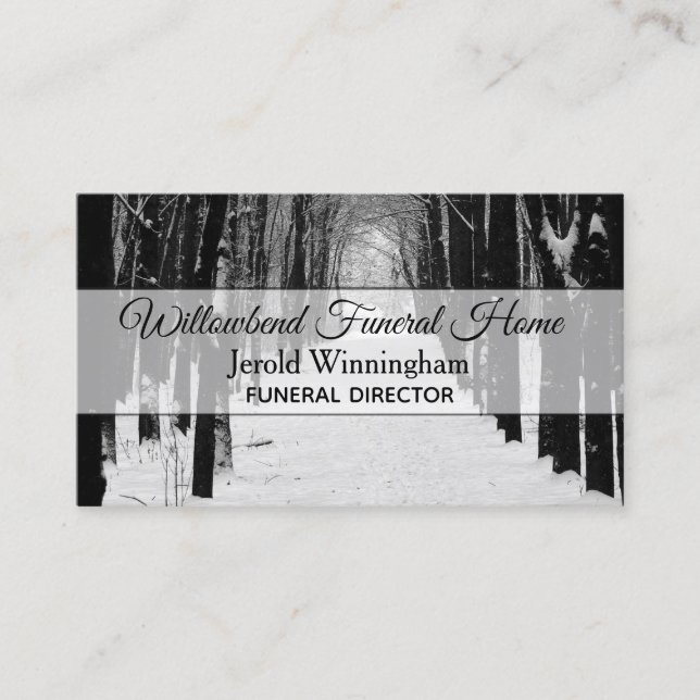 Tarjeta De Visita Fotografía blanco y negro del bosque (Anverso)