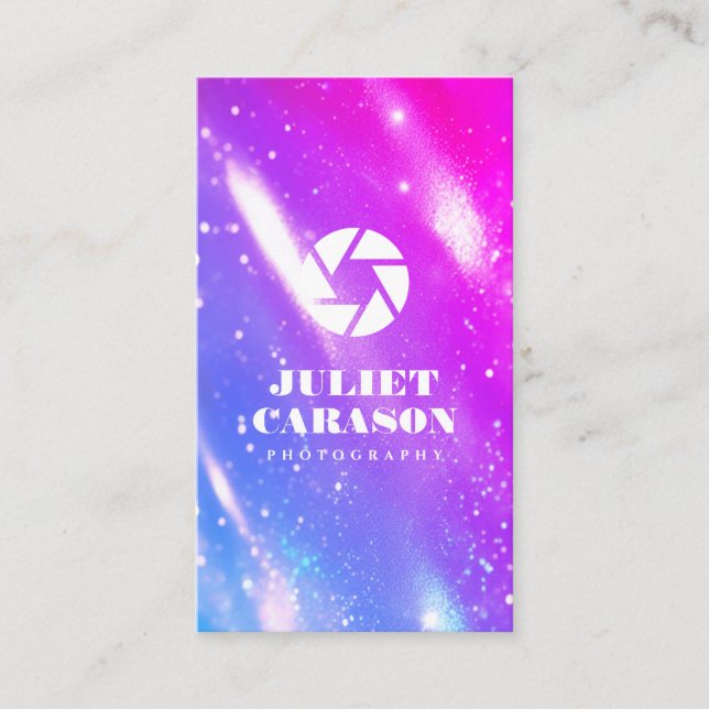 Tarjeta De Visita Fotografía Código Qr Holográfico (Anverso)