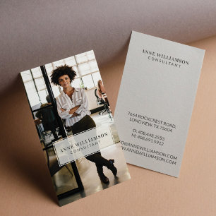 Tarjeta De Visita Fotografía comercial de marco blanco mínima y prof