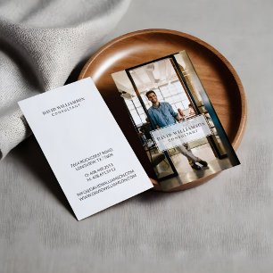 Tarjeta De Visita Fotografía comercial de marco blanco mínima y prof