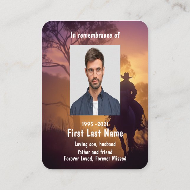 Tarjeta De Visita Fotografía conmemorativa Oración Caballo de vuelta (Reverso)