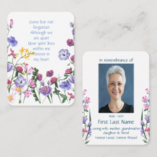 Tarjeta De Visita Fotografía conmemorativa Oración Lavender Jardín F