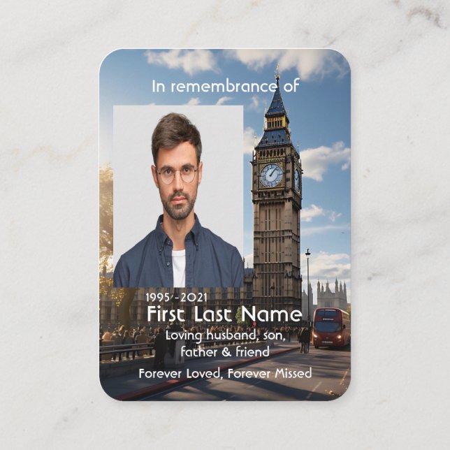 Tarjeta De Visita Fotografía conmemorativa Torre de la Oración de Lo (Reverso)