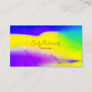 Tarjeta De Visita Fotografía creativa única azul morado amarillo
