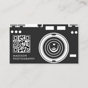 Tarjeta De Visita Fotografía creativa y de Moda Código Qr negro