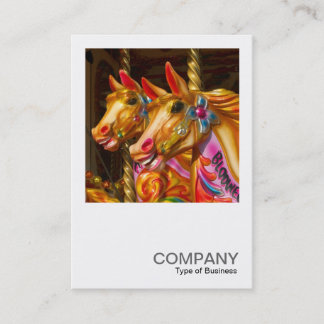 Tarjeta De Visita Fotografía cuadrada 0357 - Caballos en movimiento