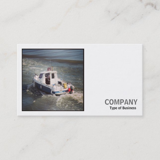 Tarjeta De Visita Fotografía cuadrada (v2) - Motor Boat (Anverso)