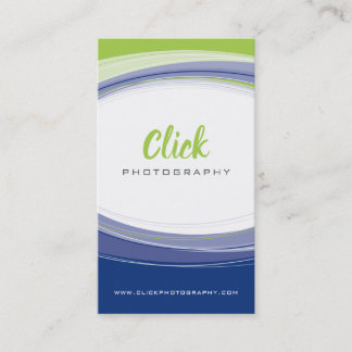 Tarjeta De Visita FOTOGRAFÍA curva moderna de lima mínima gris verde