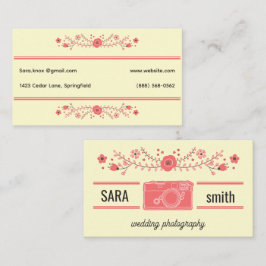 Tarjeta De Visita Fotografía de Boda Elegante | Diseño de Cámara Flo