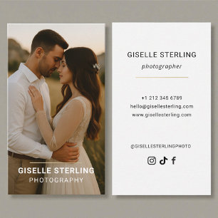 Tarjeta De Visita Fotografía de Boda Moderna y Elegante