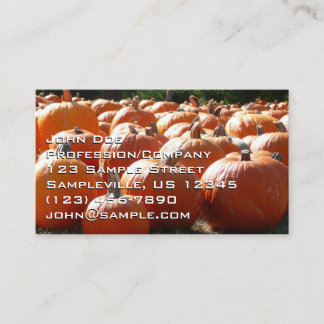 Tarjeta De Visita Fotografía de calabazas para Caída, Halloween o Dí