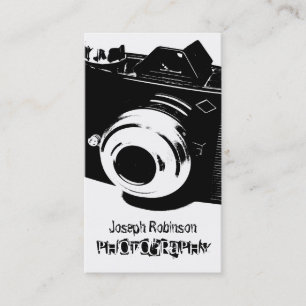 Tarjeta De Visita Fotografía de cámara blanca negra de alto contrast