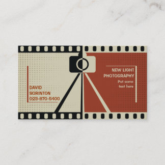 Tarjeta De Visita Fotografía de cámara de fotógrafo: negro, beige
