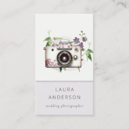 Tarjeta De Visita Fotografía de cámara floral elegante de Lilac