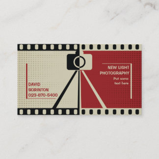 Tarjeta De Visita Fotografía de cámara fotográfica negra, roja, beig