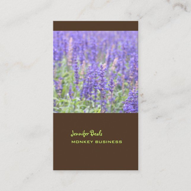Tarjeta De Visita Fotografía de campo de lavanda + chocolate (Anverso)