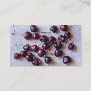 Tarjeta De Visita Fotografía de Cerezas Rojas Frescas