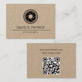 Tarjeta De Visita Fotografía de código QR minimalista