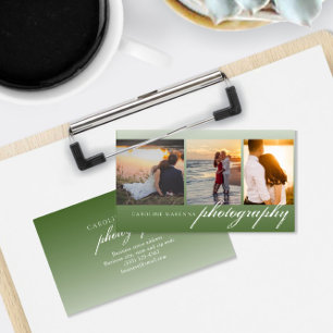 Tarjeta De Visita Fotografía de colección de 3 fotografías en verde