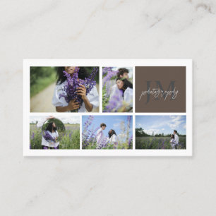 Tarjeta De Visita Fotografía de Collage de Fotos y Caligrafía Monogr