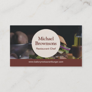 Tarjeta De Visita Fotografía de comida de chef de restaurante modern