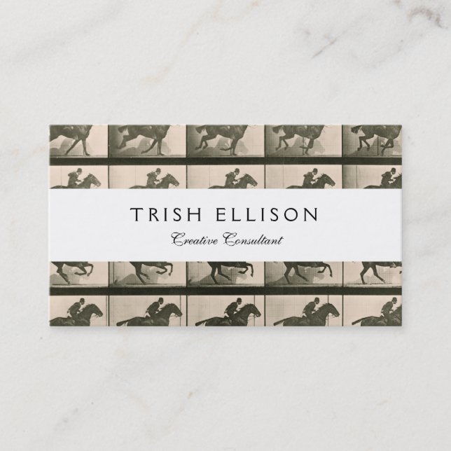 Tarjeta De Visita Fotografía de cosecha de caballos en movimiento (Anverso)