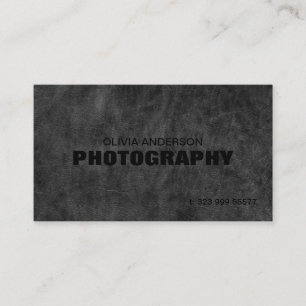 Tarjeta De Visita Fotografía de cuero gris oscuro